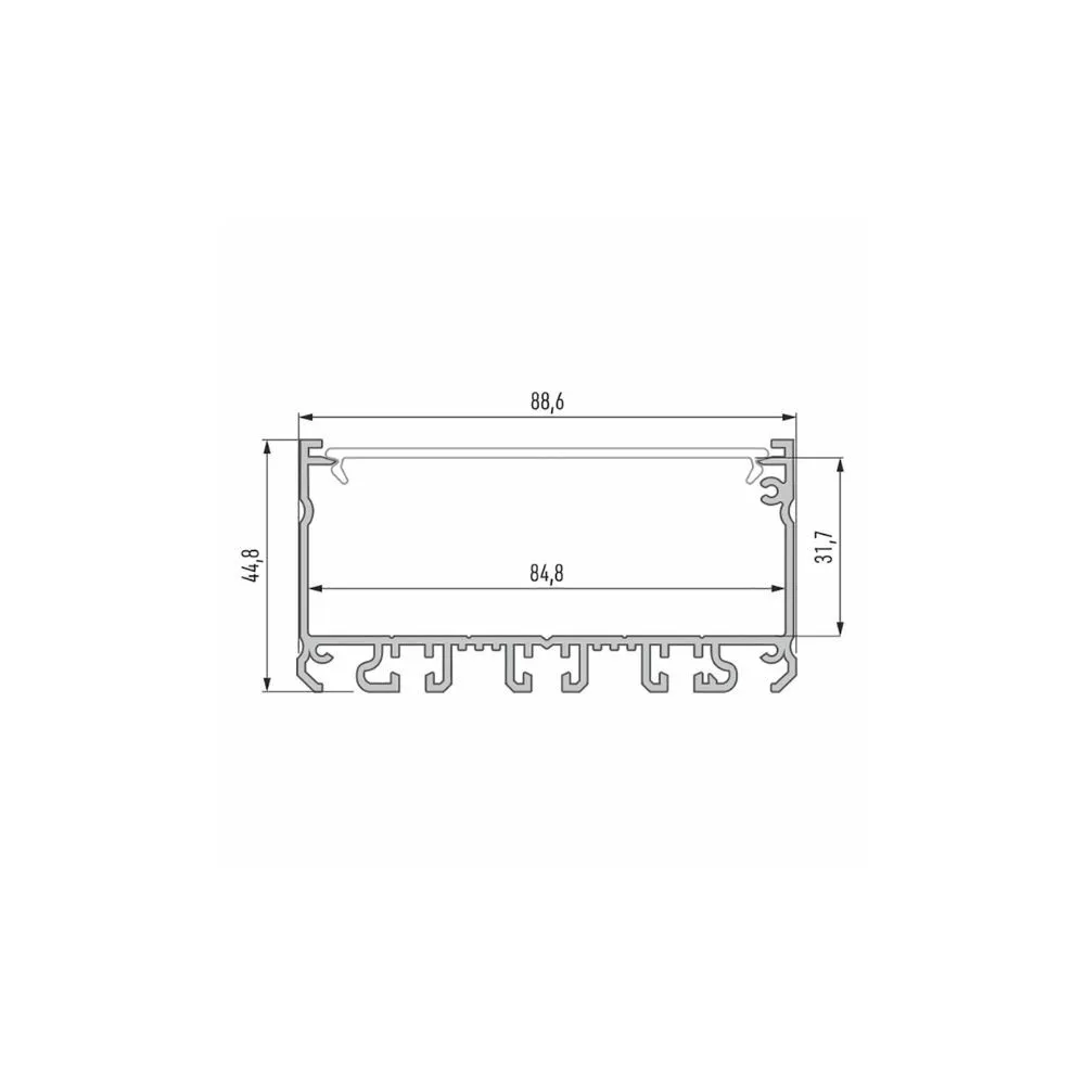 Profilé Alu Saillie CLAREO 89x45 2m ADVANCE 2 - Pack