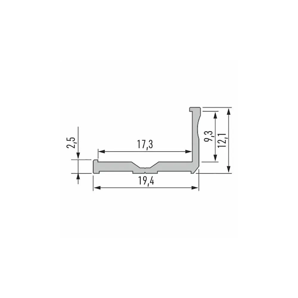 Aluminium-L-Profil CLAREO 19x12 2m ADVANCE 2 - Pack