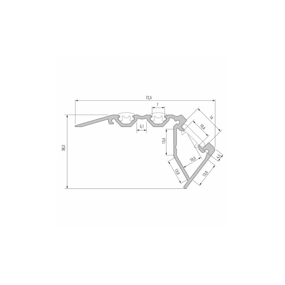 Aluminum Stair Profile CLAREO 2m ADVANCE 2 - Pack