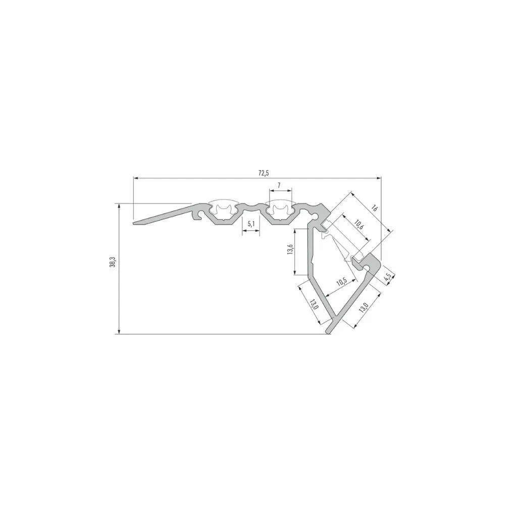 Aluminum Stair Profile CLAREO 2m ADVANCE 2 - Pack
