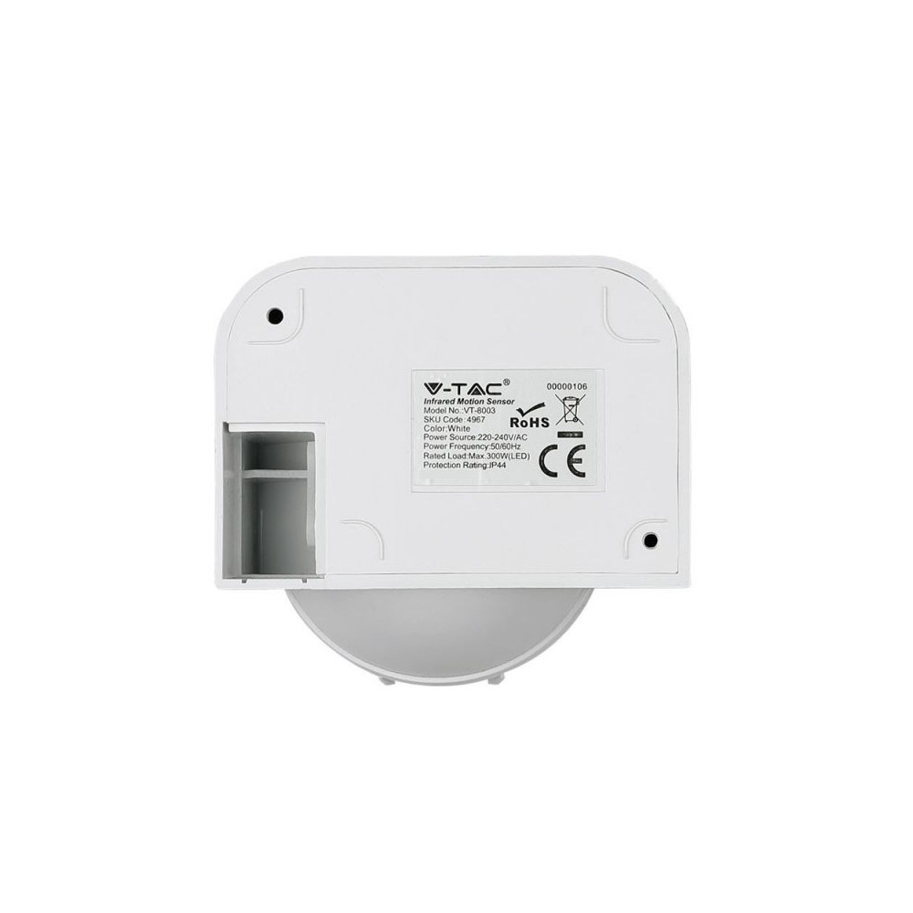 Détecteur de présence Infrarouge V-TAC Orientable START Blanc VT-8003
