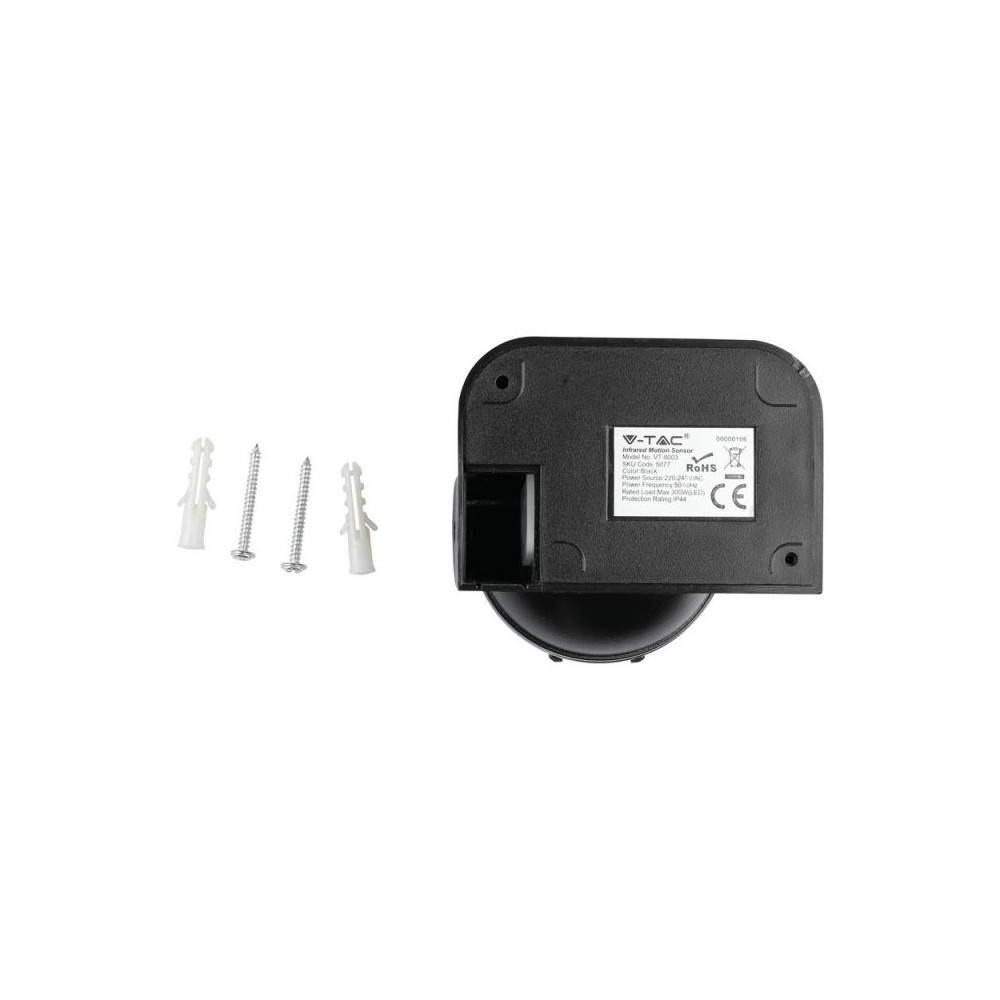Détecteur de présence Infrarouge V-TAC Orientable START Noir VT-8003