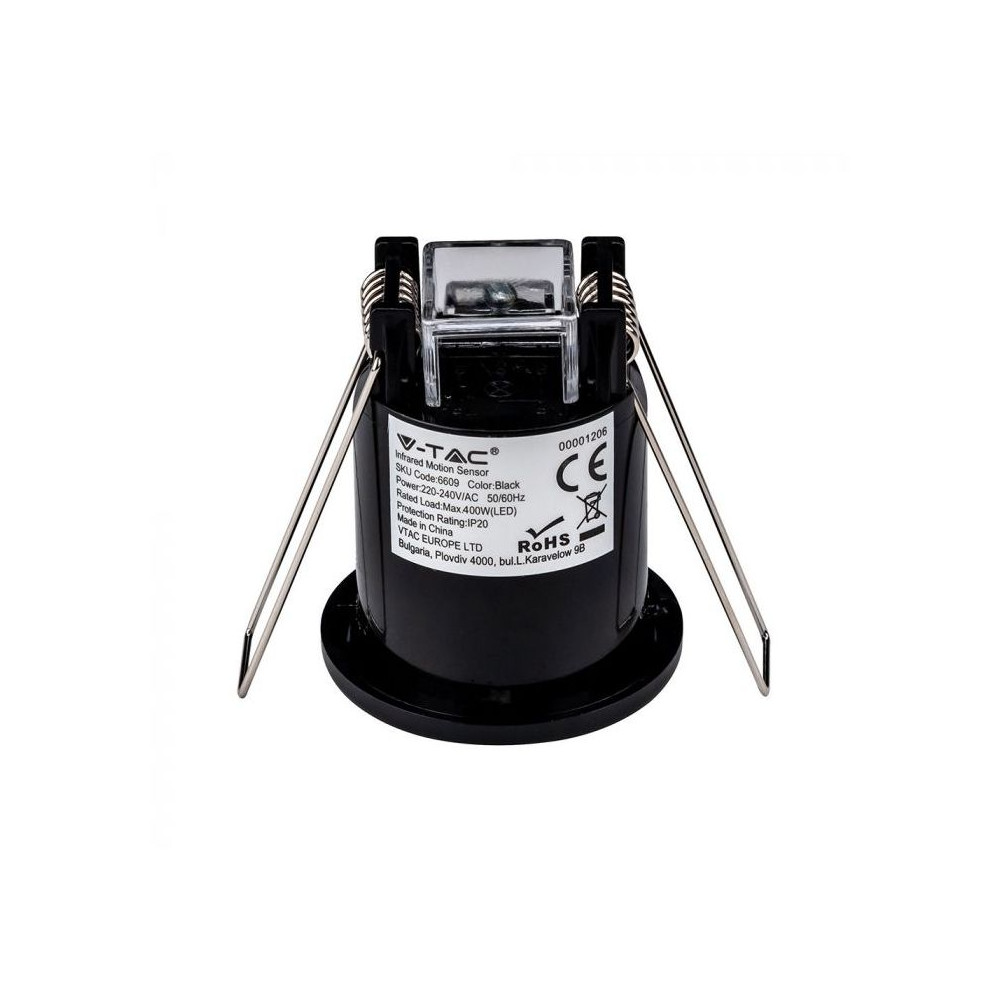 DETECTEUR DE PRESENCE ENCASTRABLE INFRAROUGE NOIR V-TAC VT-8092