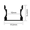 V-TAC 17x14 2m START White Surface-Mounted Aluminum Profile with Diffuser VT-8110-W
