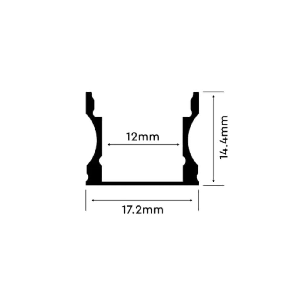 Aluminiumprofil Aufputz V-TAC 17x14 2m START Weiß Mit Diffusor VT-8110-W