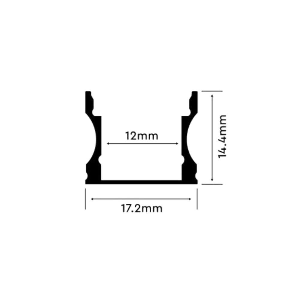 V-TAC Opbouw Aluminium Profiel 17x14 2m START Wit Met Diffuser VT-8110-W