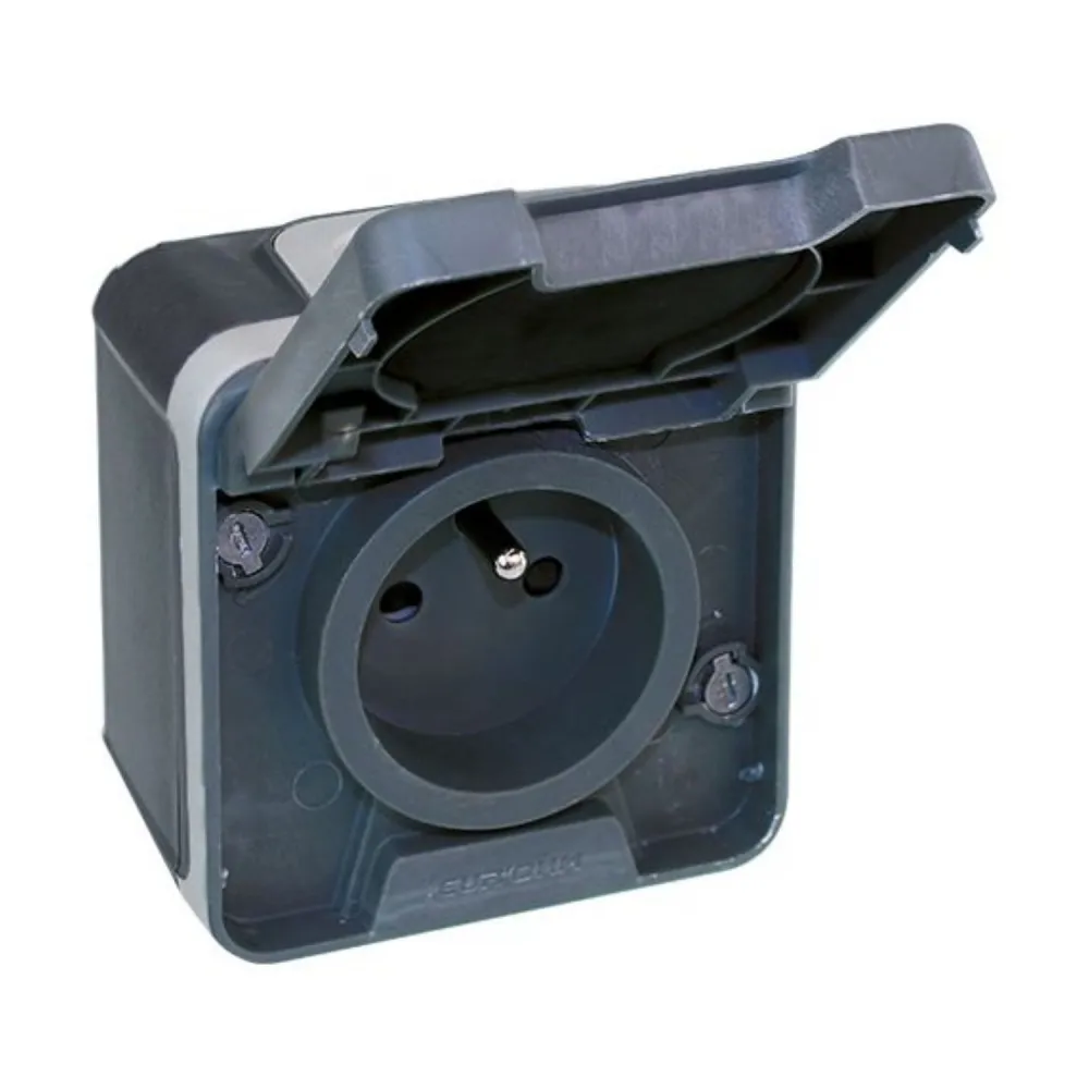 Prise de courant 2P+T Saillie OXXO IP55 Gris EUR'OHM 60840