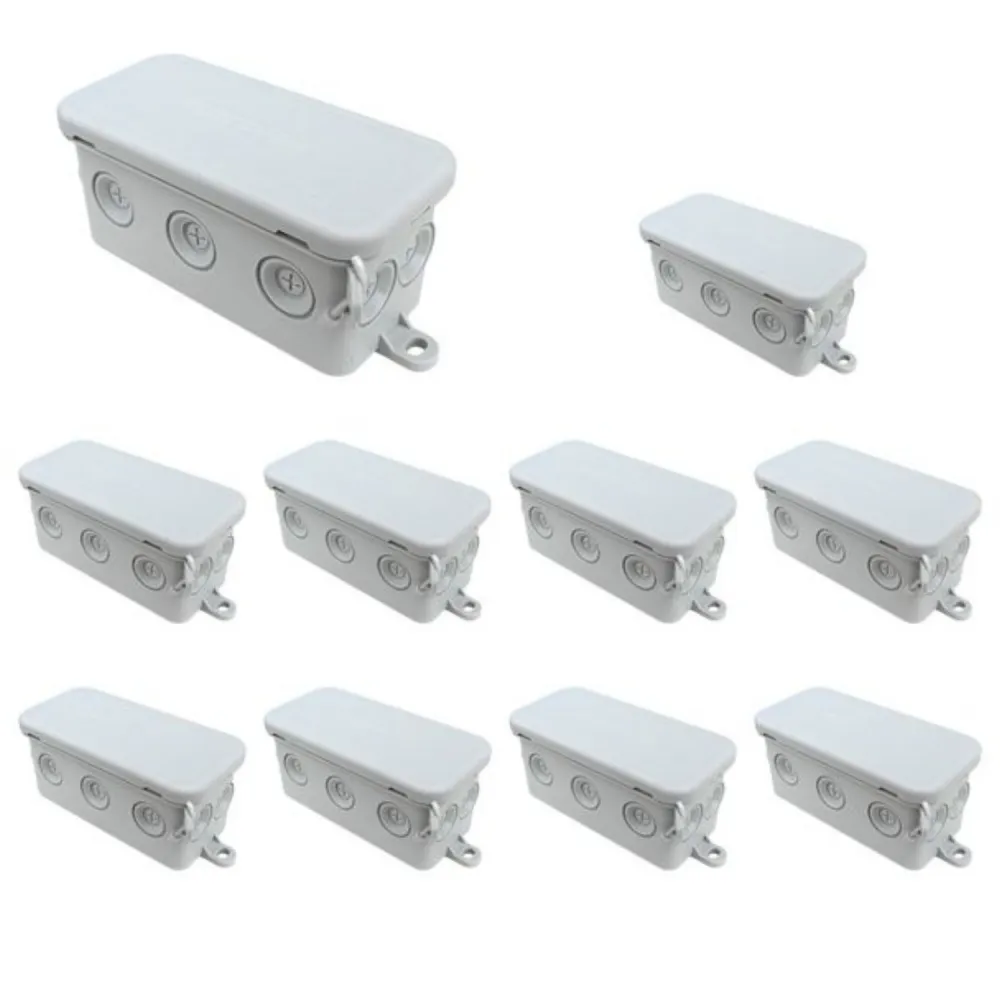 Pack of 10 EUR'OHM 50030 IP55 80x40x40mm Waterproof Junction Boxes