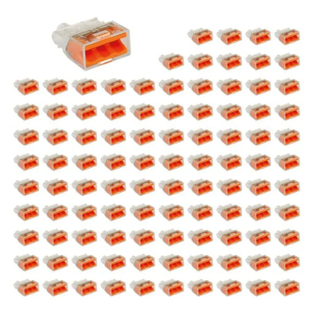 Lot de 100 Connecteurs Transparents 3P EUR'OHM 70053