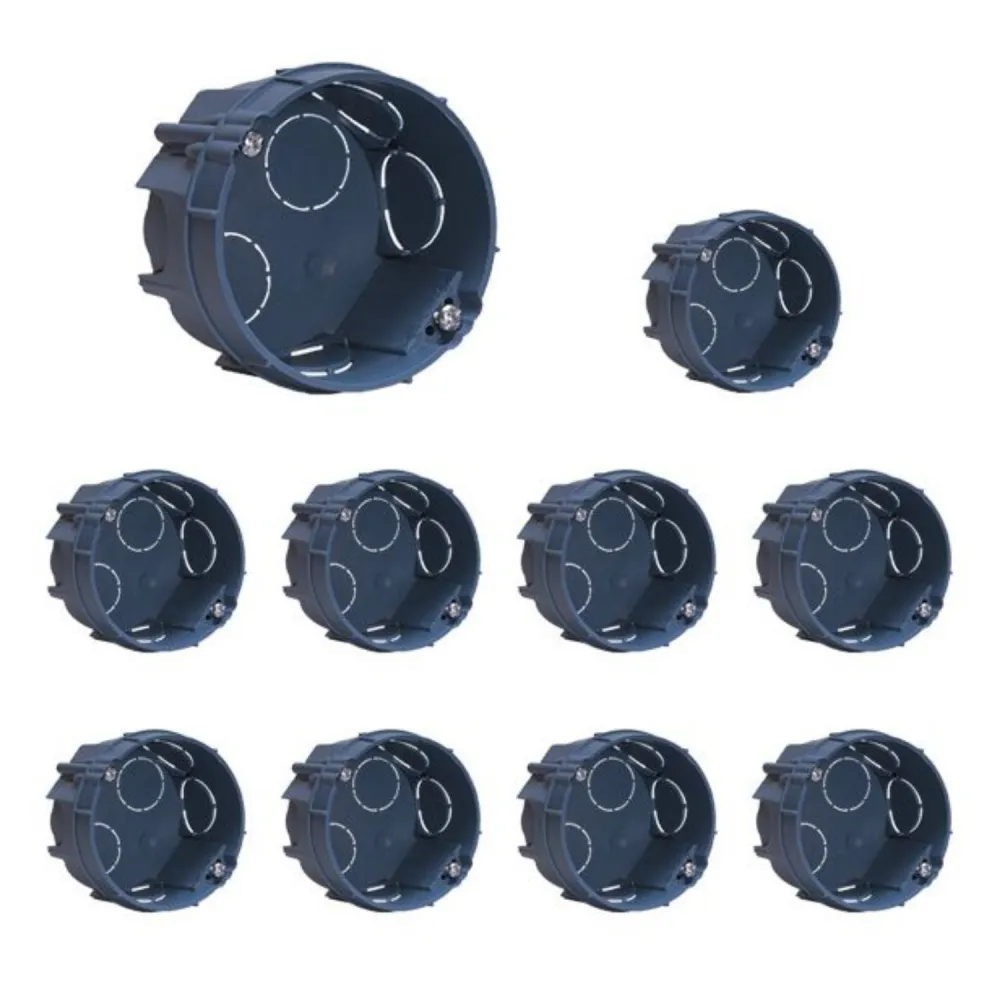 Lot de 10 Boîtes d'encastrement Maçonnerie 67x40mm à griffes / vis 1 poste EUR'OHM 52103