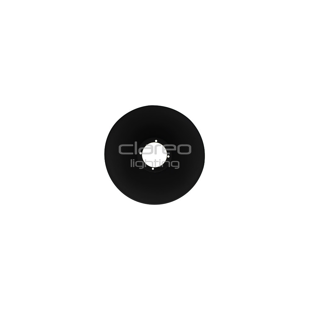 Alu Zwarte Koepel RAL 9005 en Grijze reflector RAL 7045 voor Eclipse CLAREO DESIGN