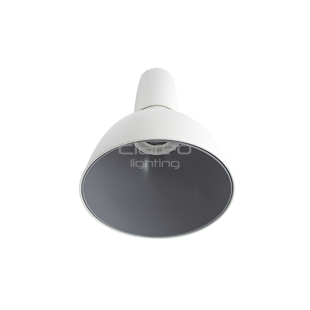 Weiße Alu-Kuppel RAL 9003 und grauer Reflektor RAL 7045 für Eclipse CLAREO DESIGN