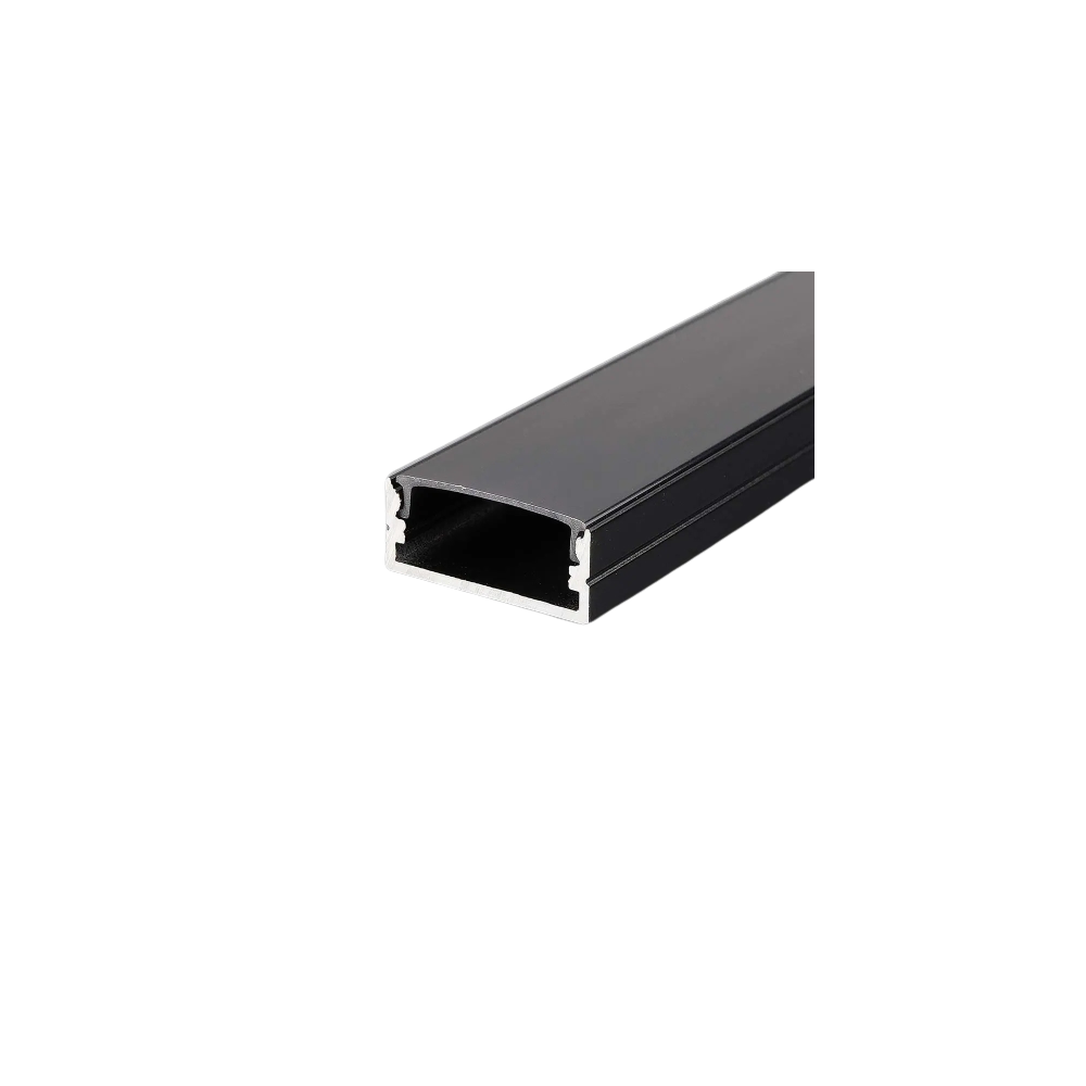 V-TAC Aluminium Aufbau-Profil 24x10 2m START Schwarz Mit Diffusor VT-8108