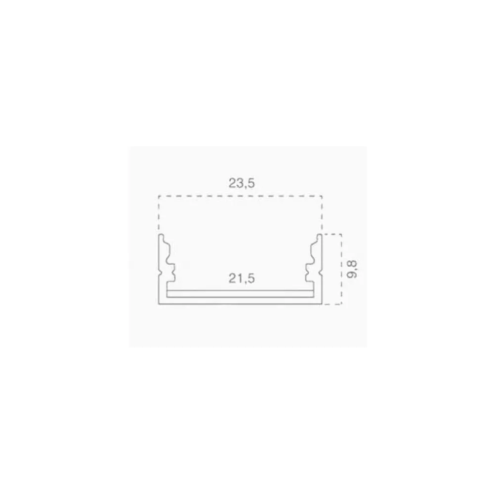 V-TAC 24x10 2m START Surface Mount Aluminum Profile Black With Diffuser VT-8108