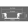 Profile Alu Encastrable V-TAC 18x7 2m START Blanc Avec Diffuseur VT-8122