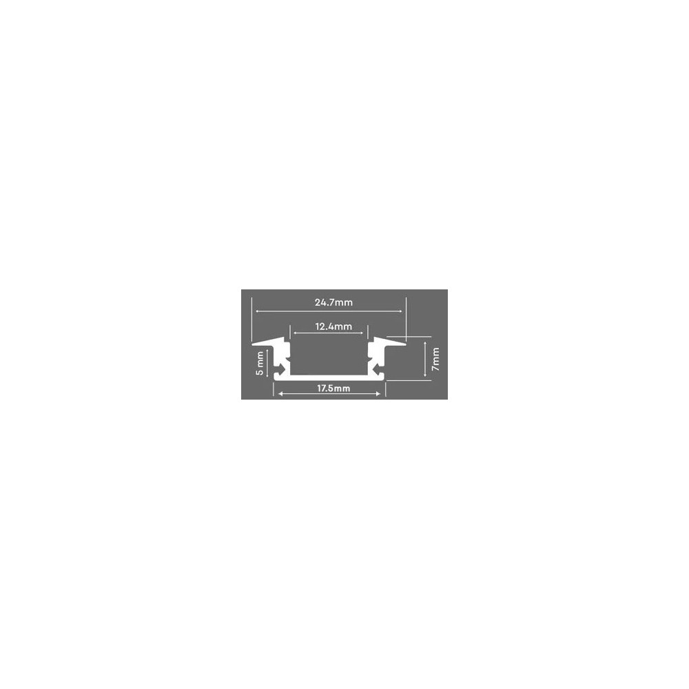 Profile Alu Encastrable V-TAC 18x7 2m START Blanc Avec Diffuseur VT-8122