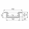 CLAREO 16x7 2m ADVANCE Inbouw Aluminium Profiel