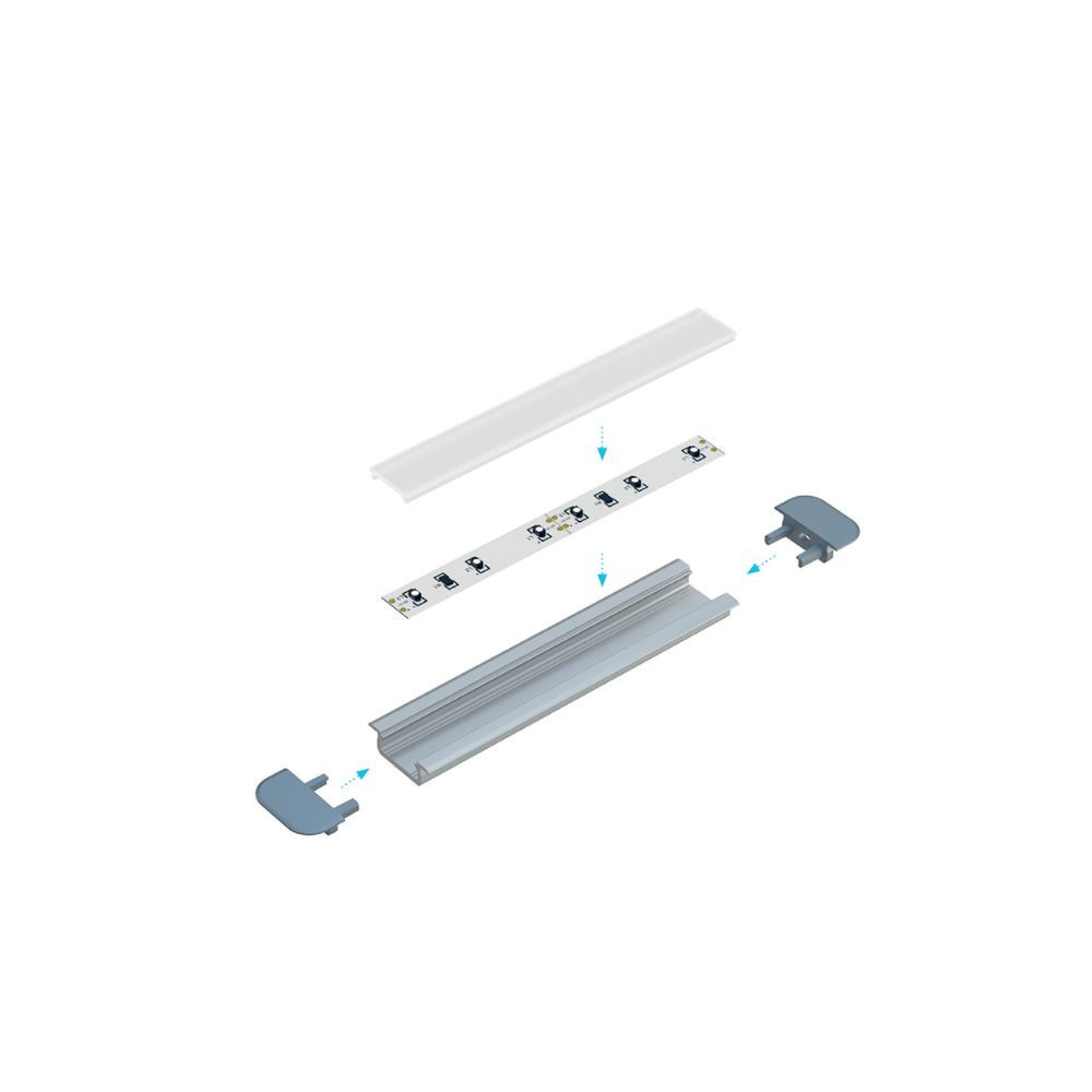 CLAREO 16x7 2m ADVANCE Inbouw Aluminium Profiel