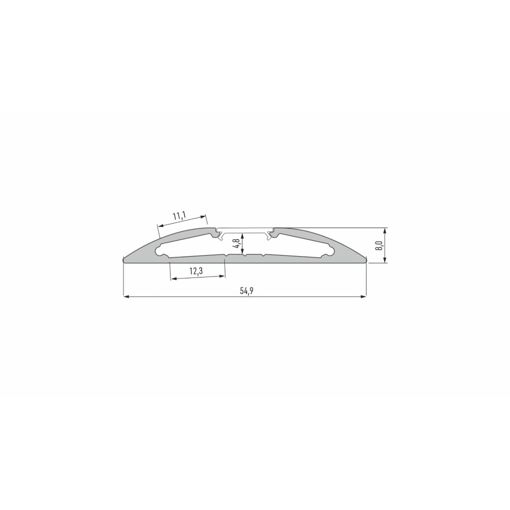 Surface Mount Aluminum Profile CLAREO 55x8 2m ADVANCE