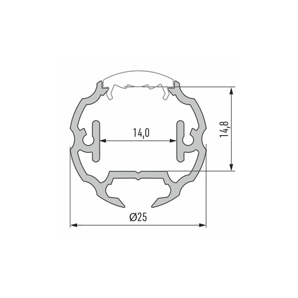 Rond Aluminium Profiel CLAREO D25 2m DESIGN