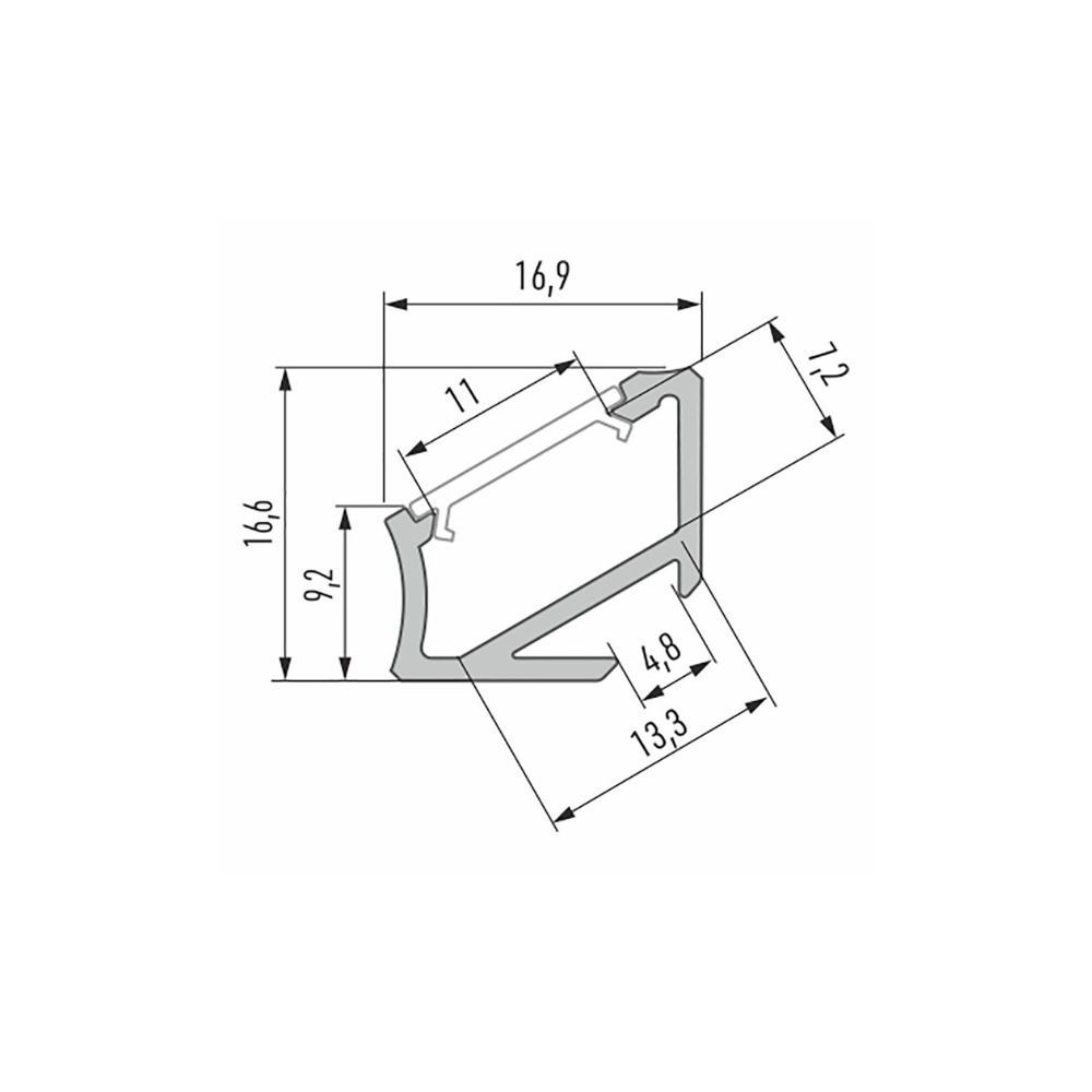 CLAREO 17x17 2m ADVANCE aluminium hoekprofiel