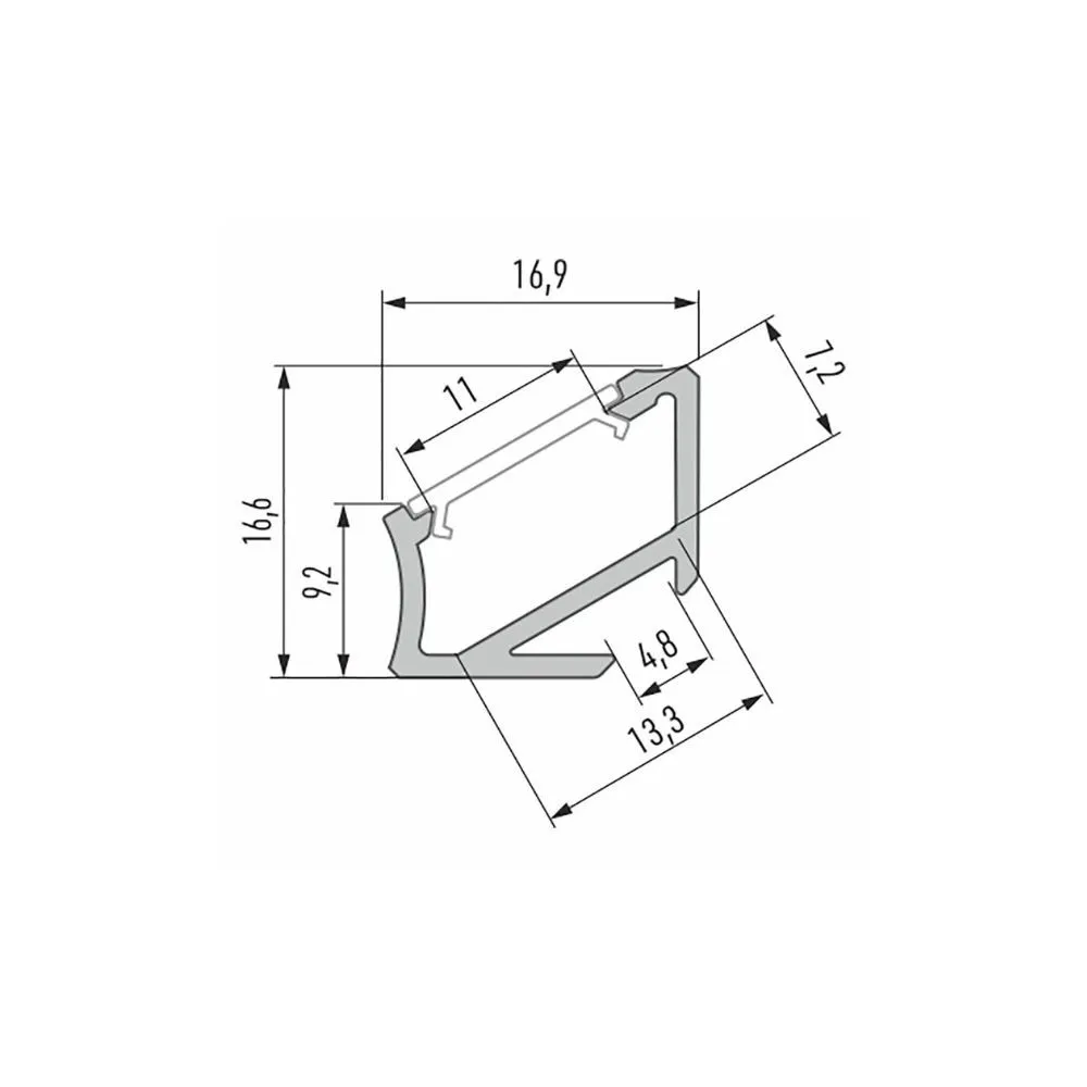 Profilé Alu d'angle CLAREO 17x17 2m ADVANCE