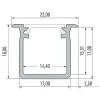 Inbouw aluminium profiel CLAREO 17x18 2m ADVANCE